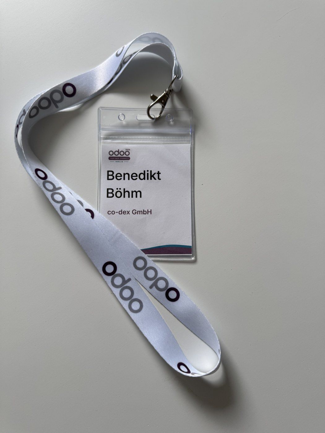 Teilnehmer-Badge vom Odoo Partner Connect 2026 in Berlin, co-dex GmbH